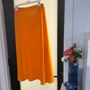 A new day, satin slip skirt, side slit-versatile, pop of color